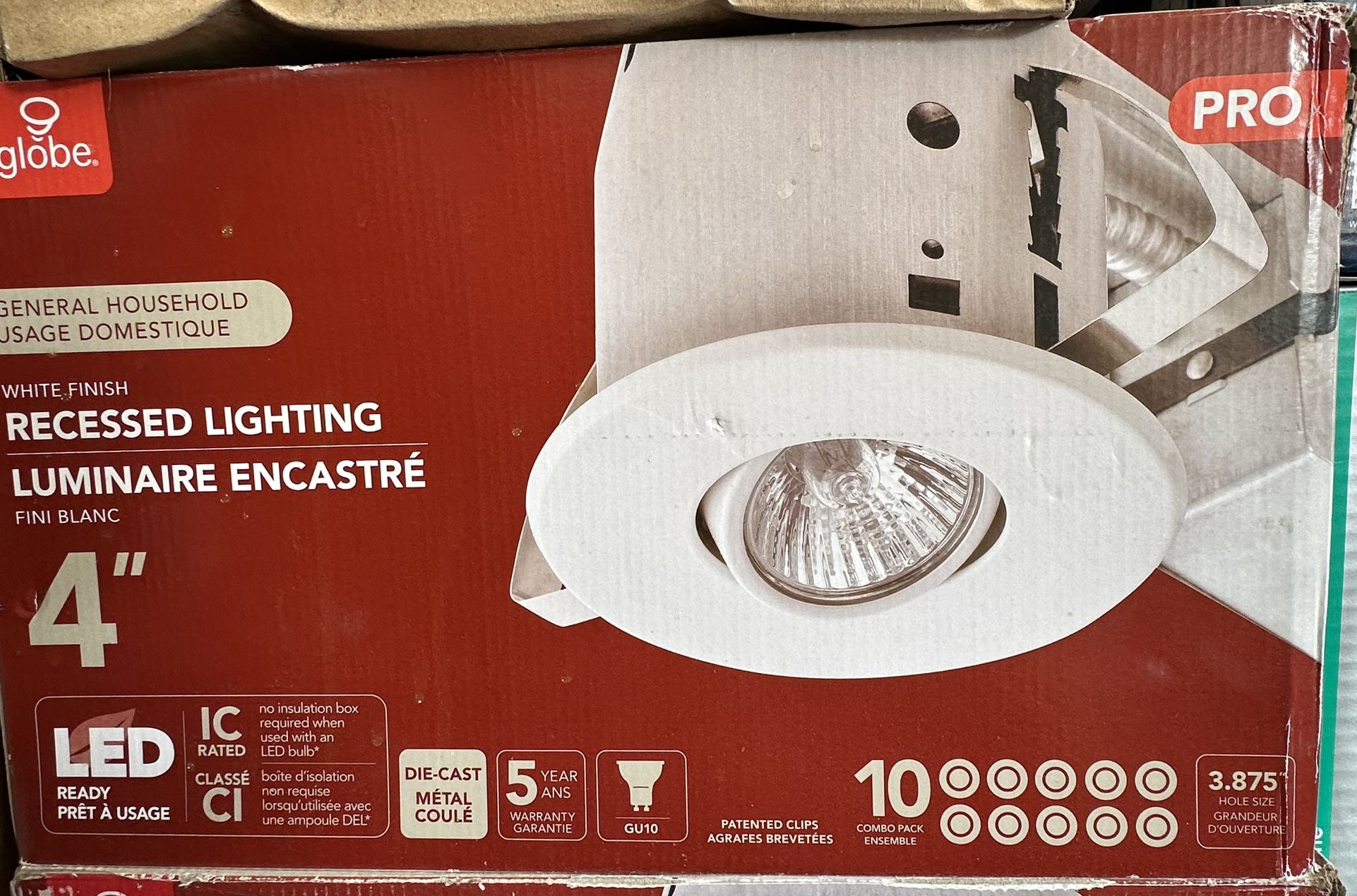 New Globe Electric 4” White Dimmable Lights Kit (10-Pack)