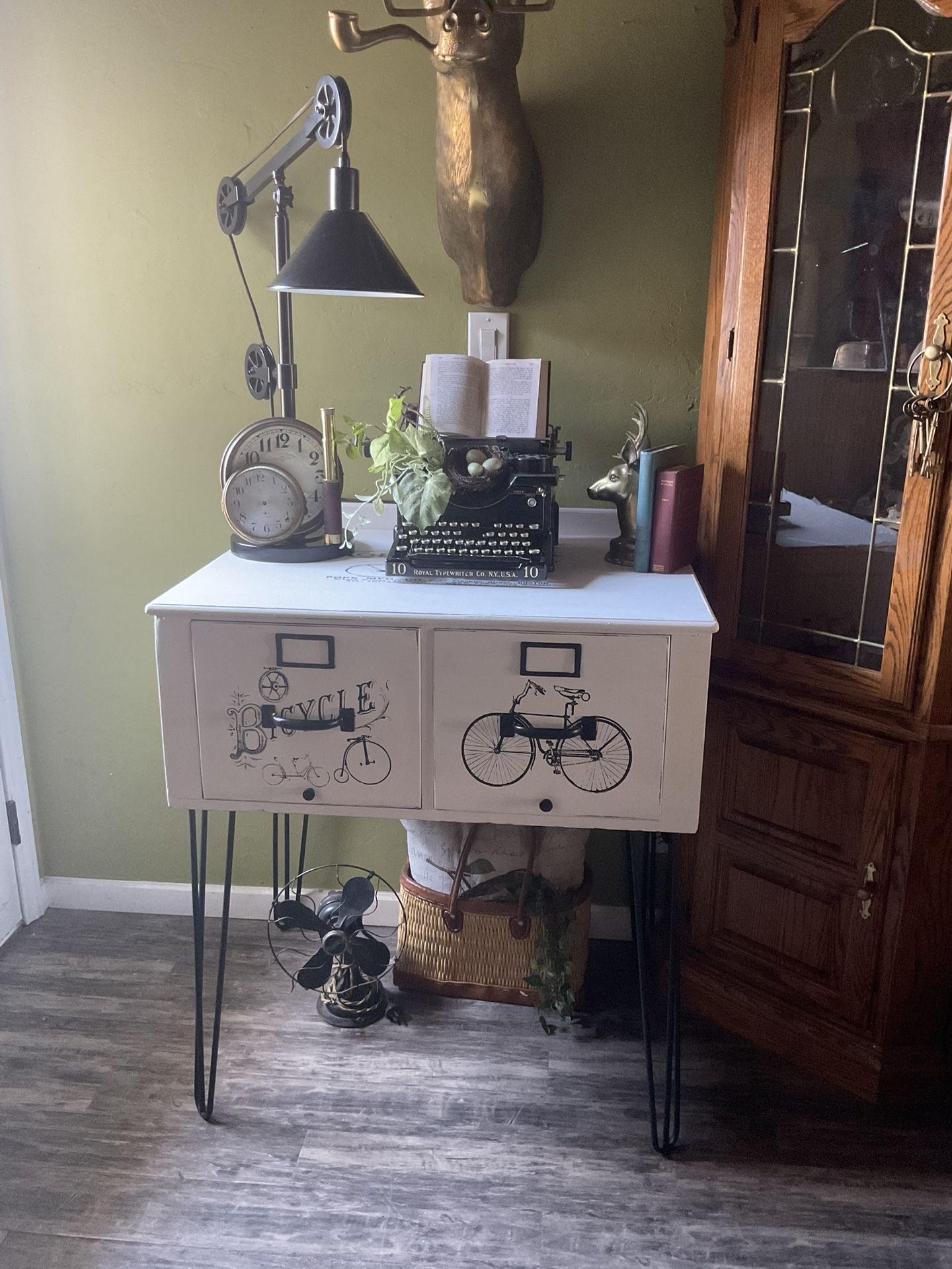 Antique oak file drawers Repurposed / Desk / Table