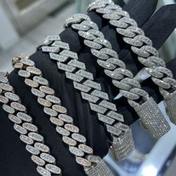 VVS 12-14mm Cuban Moissanite Bracelets - High Quality, Passes Diamond Tester