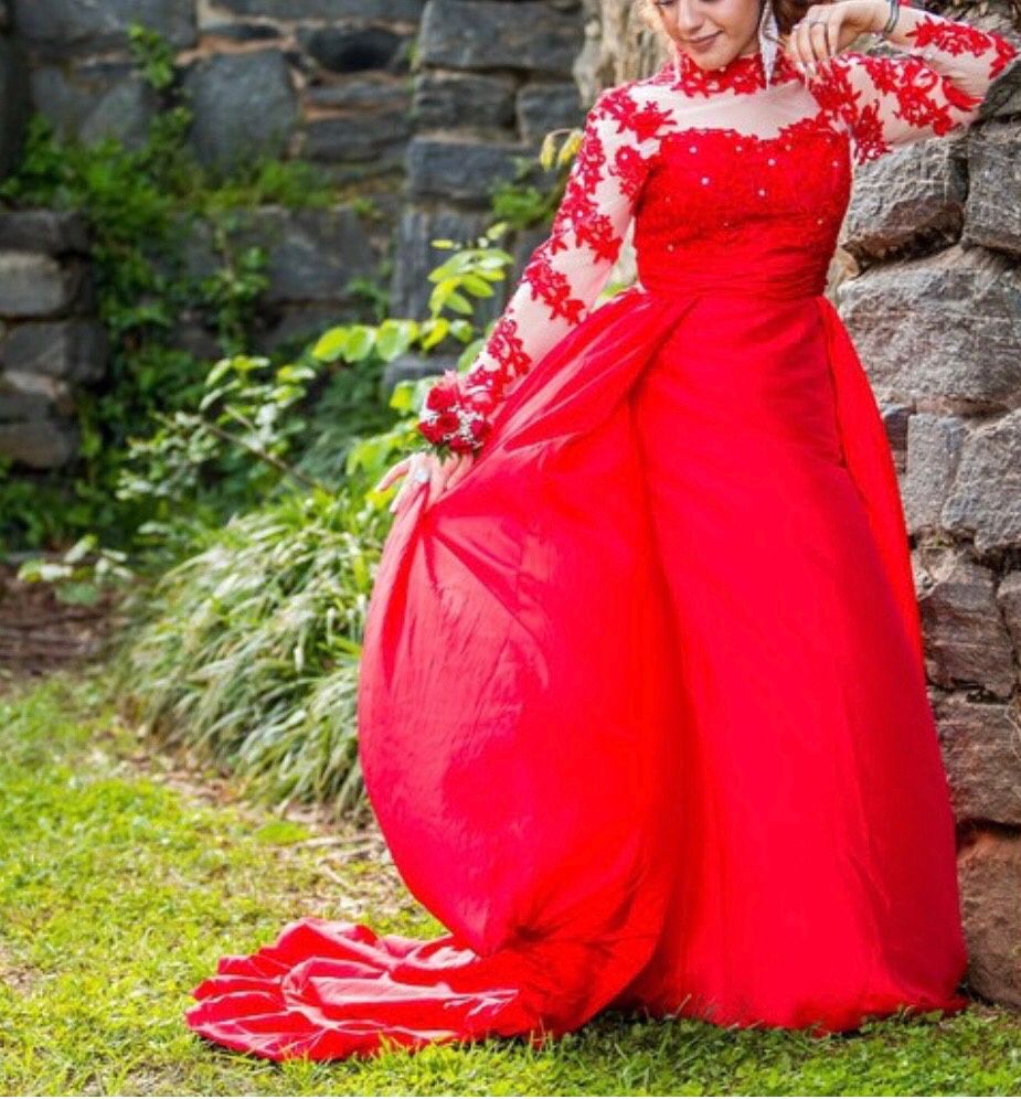 Beautiful red party dress or prom gown