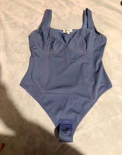 Faux denim bodysuit XL