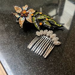 2 Handmade Crystal Hair Clip