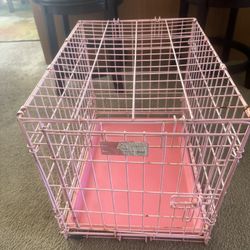 Small Pink Dog Crate 