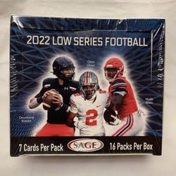 2022 Sage Football Low Series Factory Sealed Hobby Box 16 Autographs/Box