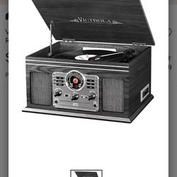 Victrola Quincy Wooden 6-in-1 Bluetooth RecordPlayer