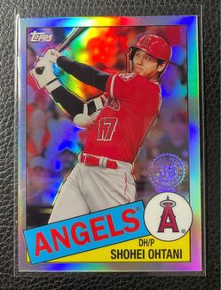 2020 Shohei Ohtani Topps Chrome Refractor Baseball 1985 Topps Design - 35th Anniversary Refractor