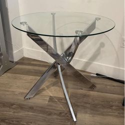 CHROME & GLASS 2 seat TABLE