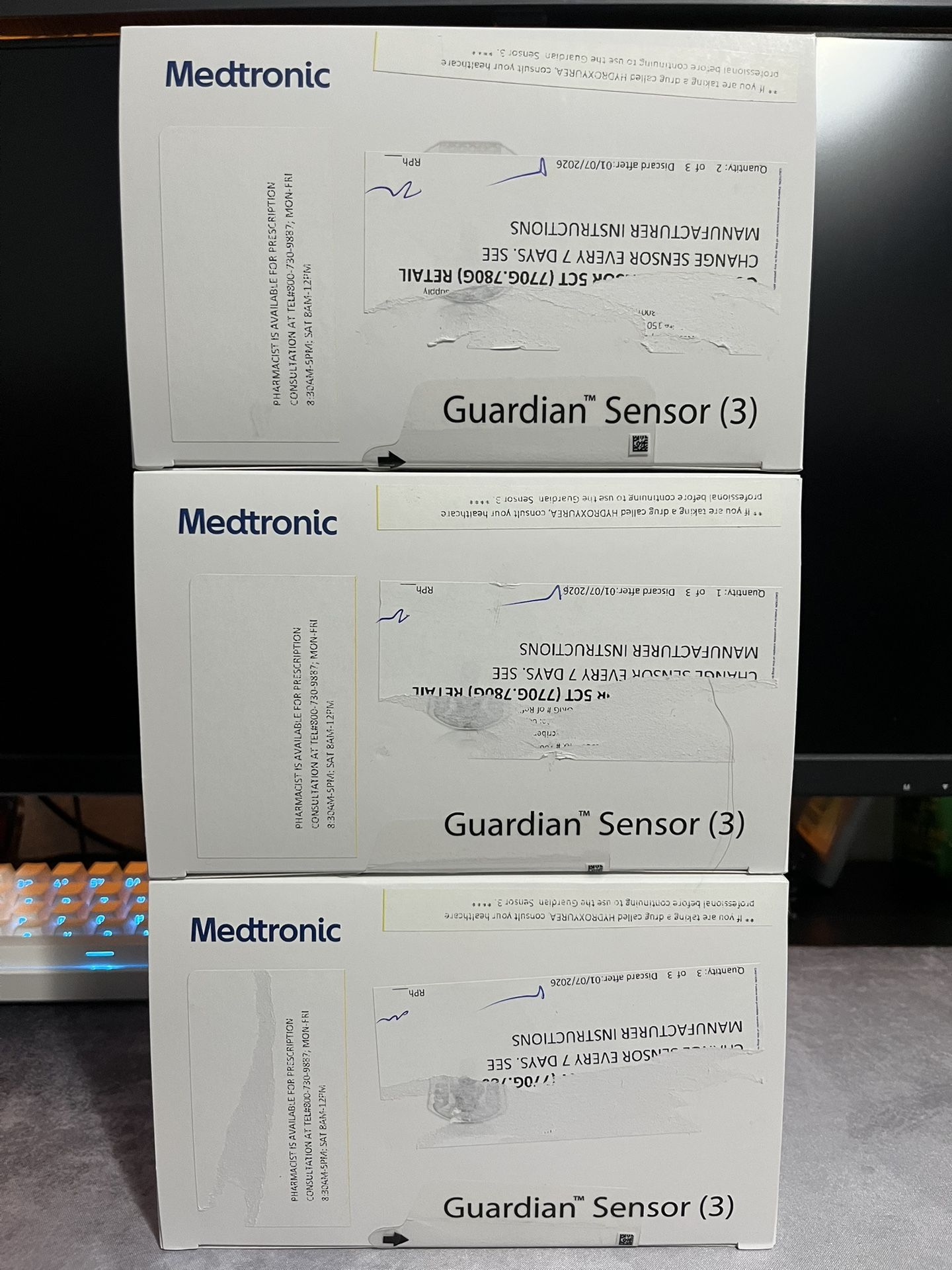 Medtronic Guardian 3 Sensors 15 Pieces 3 Sealed Boxes