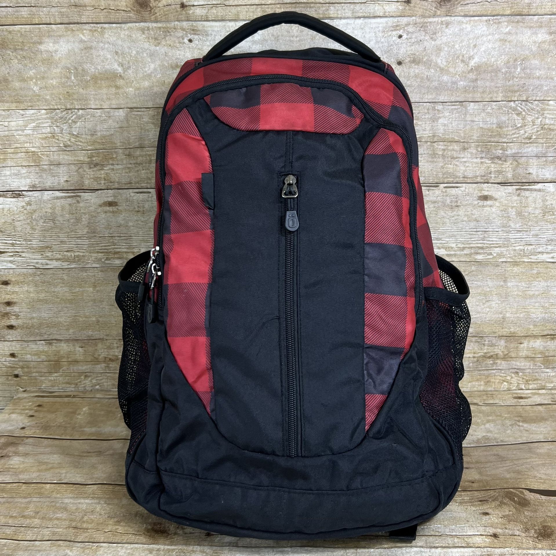 Orben Backpack Red and Black Checkered