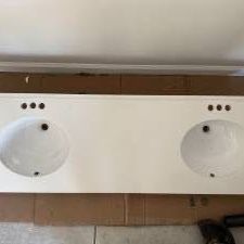 White Double Basin Vanity Top (74 3/4-inches x 22 5/8-inches)