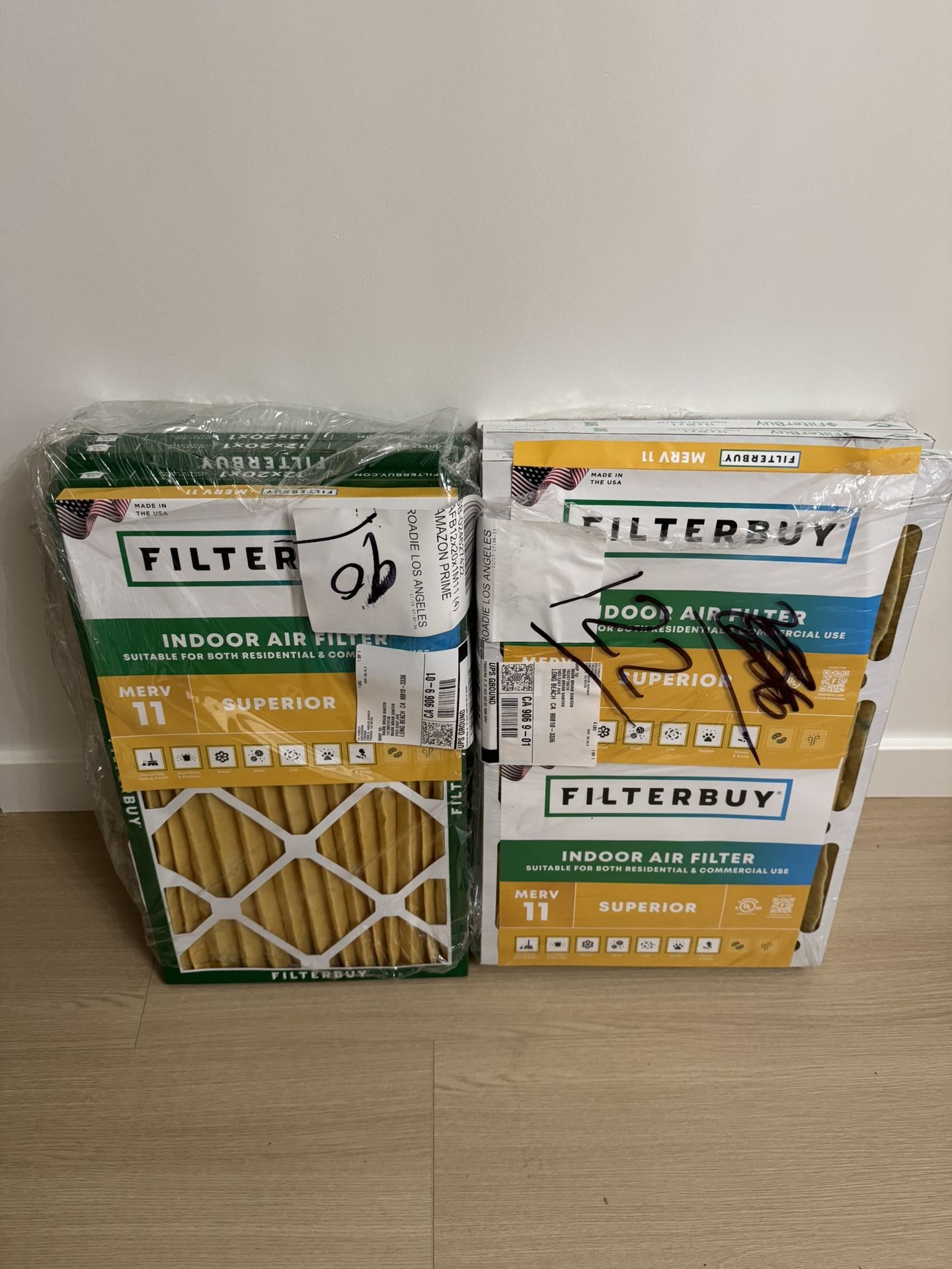 Filterbuy 12x20x1 Air Filter MERV 11 Superior Pet & Allergy Defense (4-Pack)