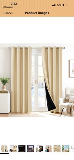 Deconovo 100% Blackout Curtains, Thermal Insulated Window Drapes, Noise Reducing Panels, Black Liner Grommet Drapes, Bedroom Nursery Home Office, Burl