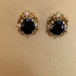 Faux Blue Sapphire Earrings 