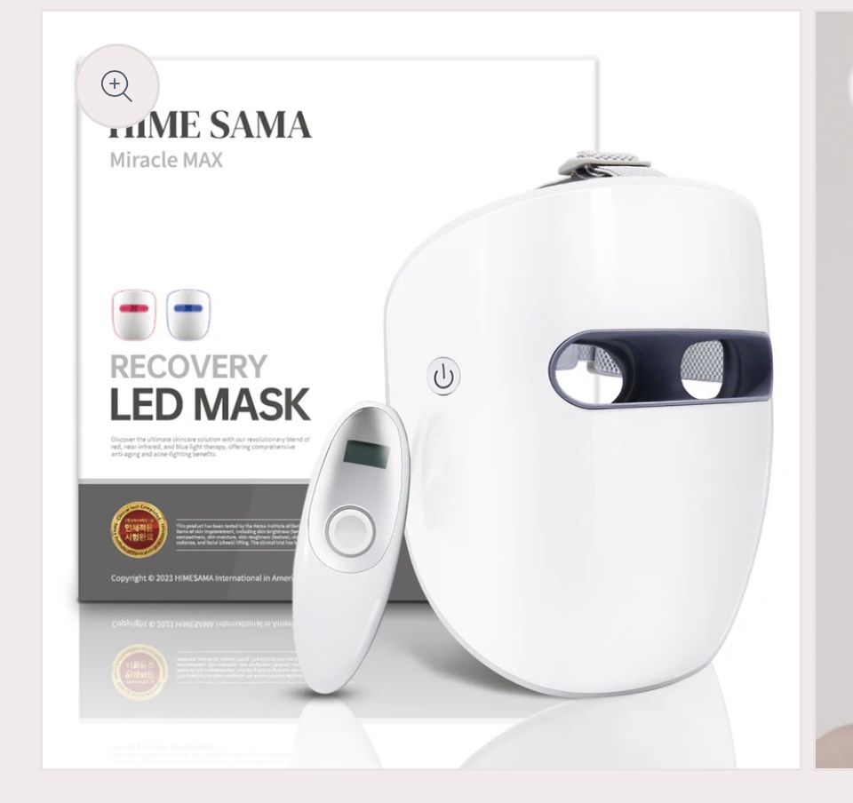 NEW hime sama Led Face Mask, Red Light Mask for Face, FSA/HSA Eligible, Infrared, Red & Blue Light Mask for Skin Care, Wrinkle Reduction, Wireless Fac