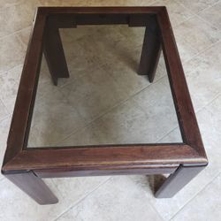 Glass Top Wooden Table 