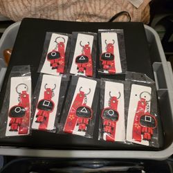 Brand New Squid Game Keychains, Good Luck Adorable Keychain