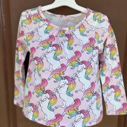 Girls Unicorn Long sleeve Top 4T