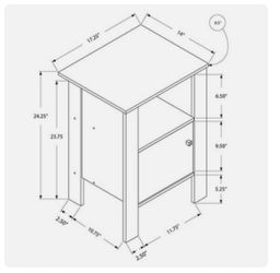 Accent Table with Storage - Gray (unboxed)