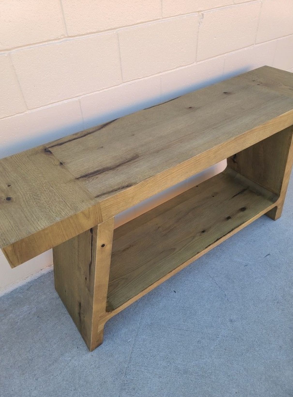 RESTORATION HARDWARE OAK CONSOLE MEDIA ENTRYWAY BUFFET SOFA SIDEBOARD TABLE