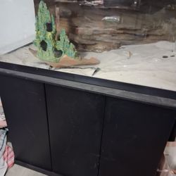 40 Gallon Fish Tank With Parts And Black Base