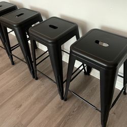 Metal Bar Stools (Set Of 4)