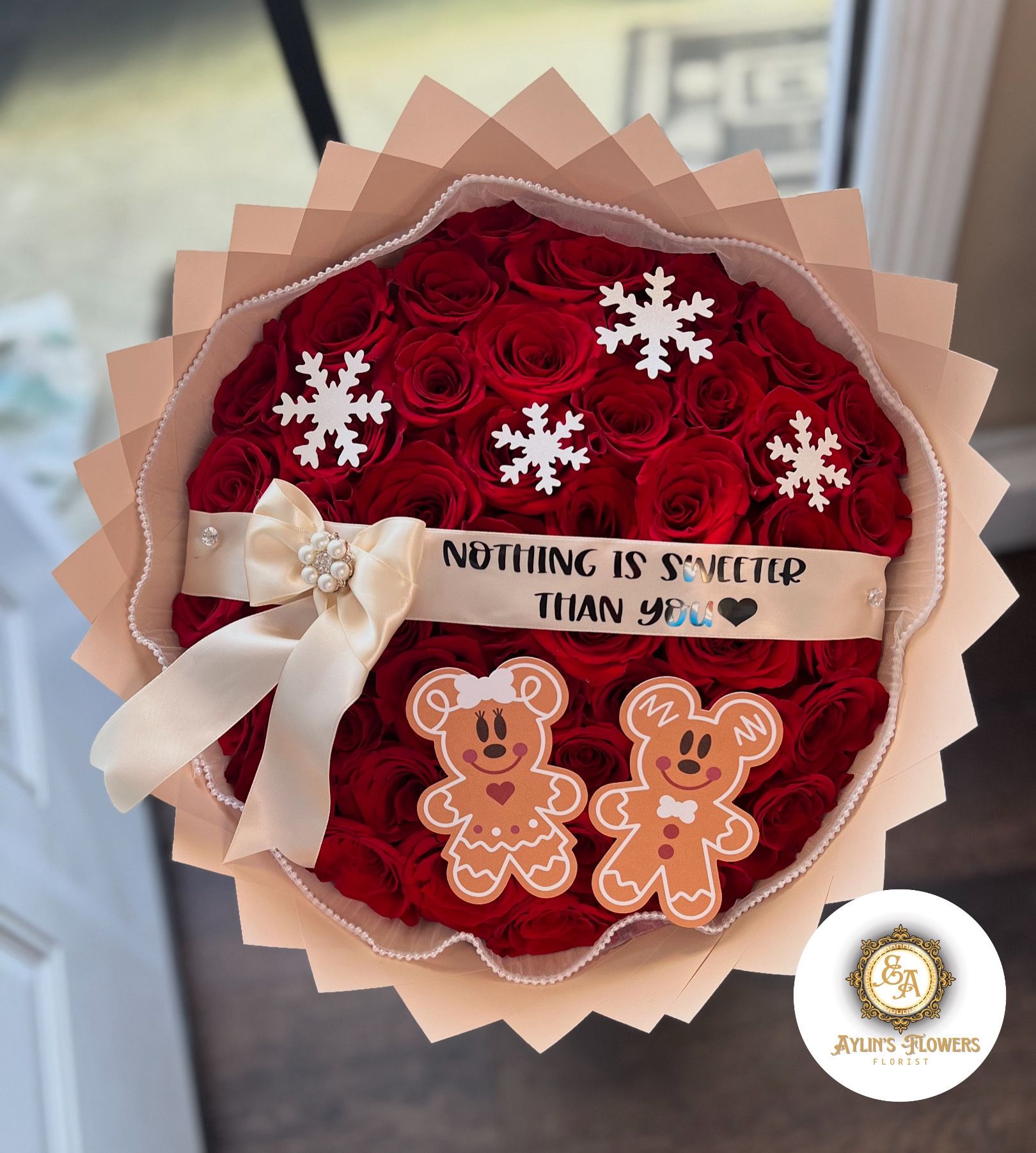 Christmas Ramo Buchon Flower Roses Bouquet Roses