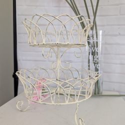 2 Tier Cream Colored Stand