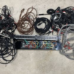 2 Vintage Patch Bays w/ Cables & Snake