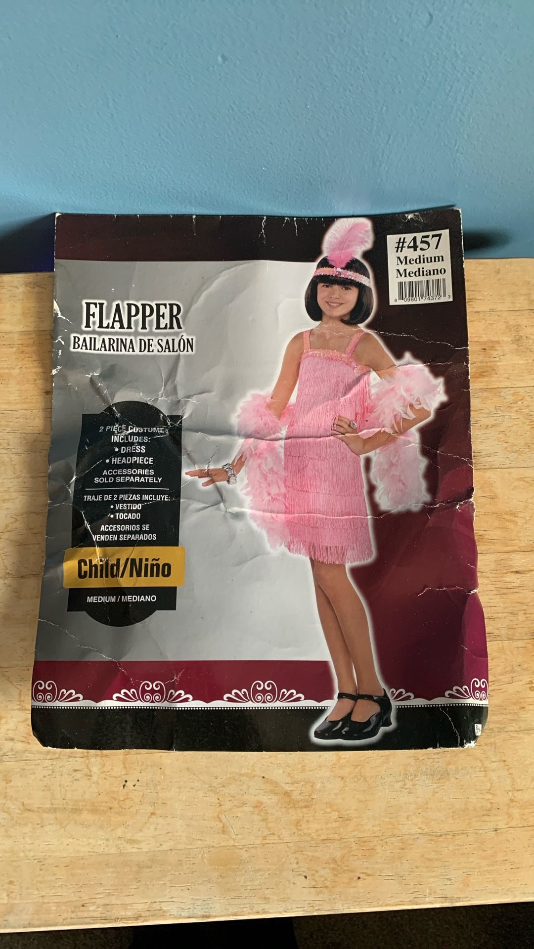 HALLOWEEN FLAPPER KIDS SIZE MEDIUM COSTUME 
