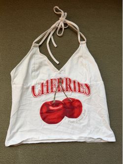 Halter Top Cherries Shirt - Size M