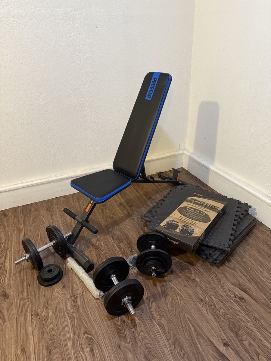 Gym Bench And Weights