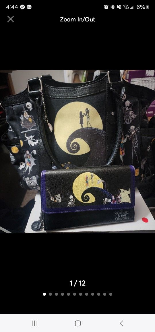 The Nightmare Before Christmas Bradford Exchange Tote Bag And Wallet