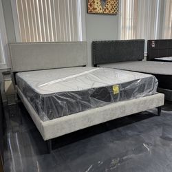 Queen size platform bed frame with mattress included $249 only 🔥🔥👌👌👍🏻👍🏻