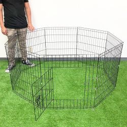 New In Box $39 Dog Playpen 8-Panel, Each Panel 24” Tall X 24” Wide Pet Exercise Fence Crate Kennel Gate 