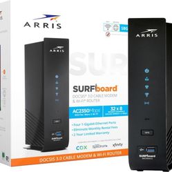 ARRIS - SURFboard DOCSIS 3.0 Cable Modem & AC2350 Wi-Fi Router Combo - $100