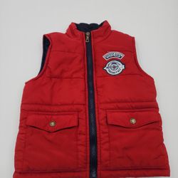 Lucky Brand Puffer Vest Toddler Boys 2t Jacket Red Full Zip Pockets