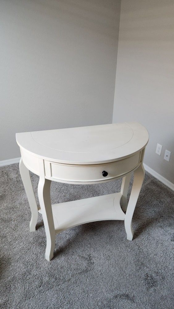 White Entryway Table | Half-Moon Console |Decorative Accent Table