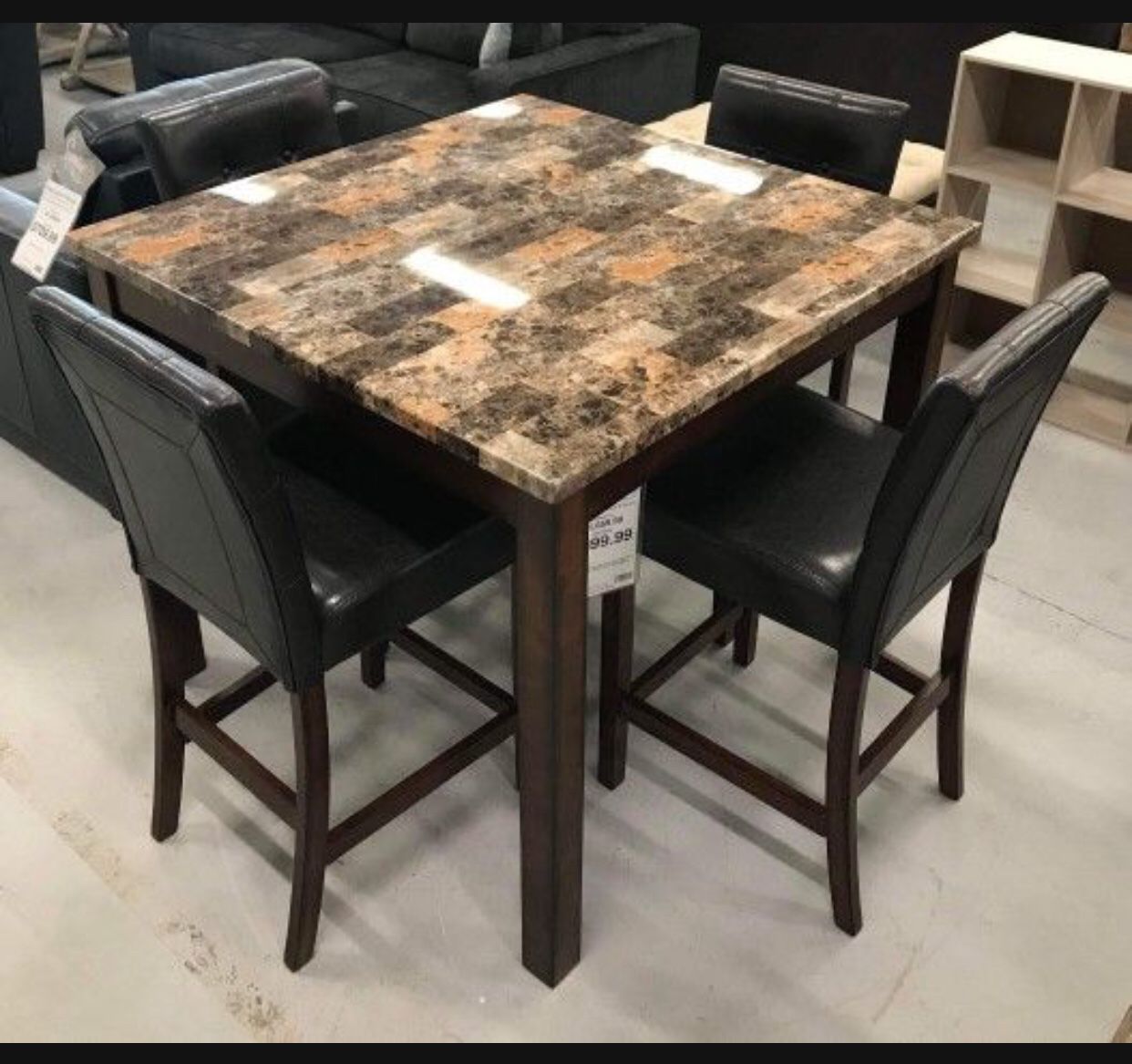 Marble Table & Black Bar Stools | Dining Set | Kitchen Table and Chairs👍 Showroom Available ✅