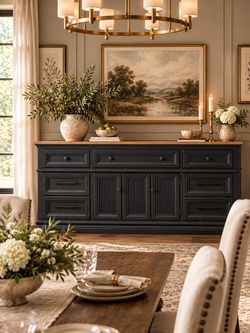 Solid oak dresser, buffet, credenza Or sideboard
