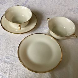 REDUCED : Set of 6 Lenox “Eternal” Soup & Saucers - $185