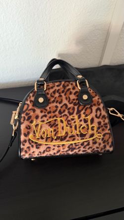 Von Dutch leopard print bowling bag