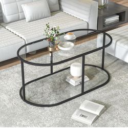 Black glass coffee table 