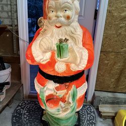 Rare Vintage Poloron Whispering Santa Blow Mold