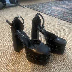 Black platform heels