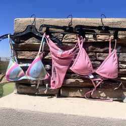 Swimwear set 3 piece pink string bikini set top & bottom women’s size medium  New! Never worn, Tops include pads inserts .   Designer: PJ Surfrider Ne