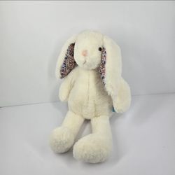 Manhattan Toy White Pattern Pals Bunny Floral Flower Ears Plush Stuffed Animal