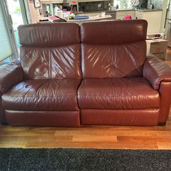 Dania Leather Reclining Loveseat/Sofa