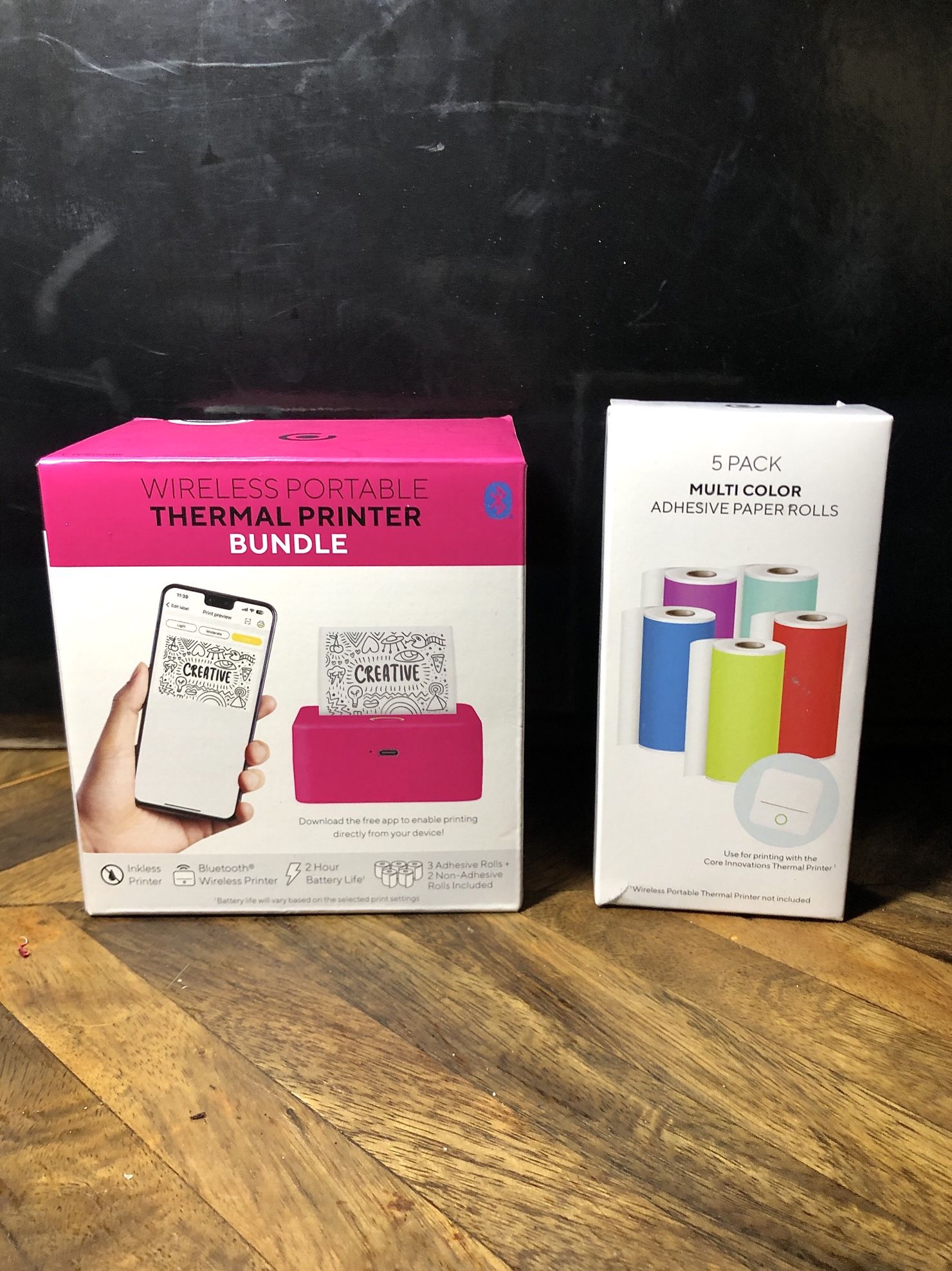 Core Mini Thermal Printer Bundle with Colored Paper