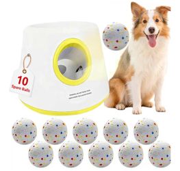 Automatic Dog Ball Launcher for Small/Medium Dogs - Small Silent Design, 3 Distance Settings (20ft/33ft/46ft), Rechargeable, 10 Durable 2.3" Balls Inc
