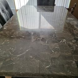 Black Marble Dining Room Table With 4 Chairs